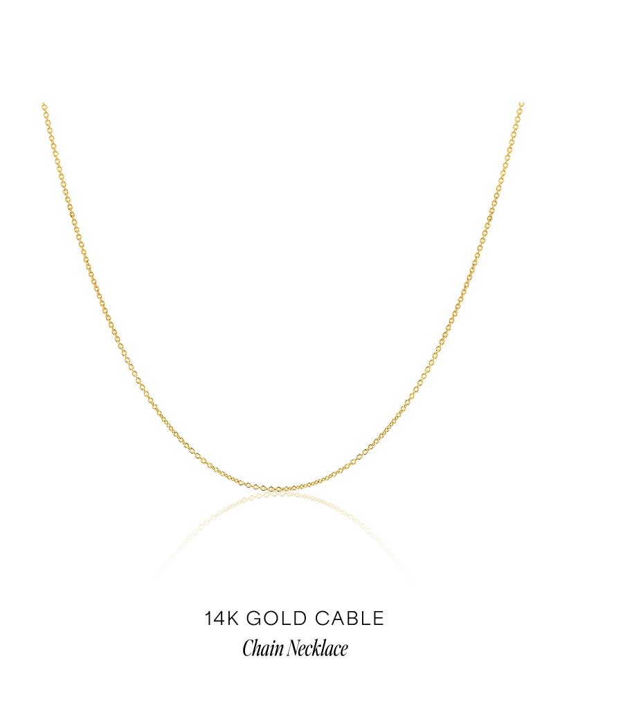 14K Gold Cable Chain Necklace