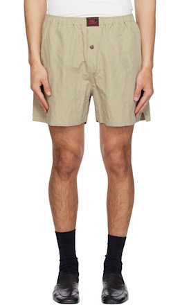Taupe Willy Woven Boxer Shorts - WILLY CHAVARRIA
