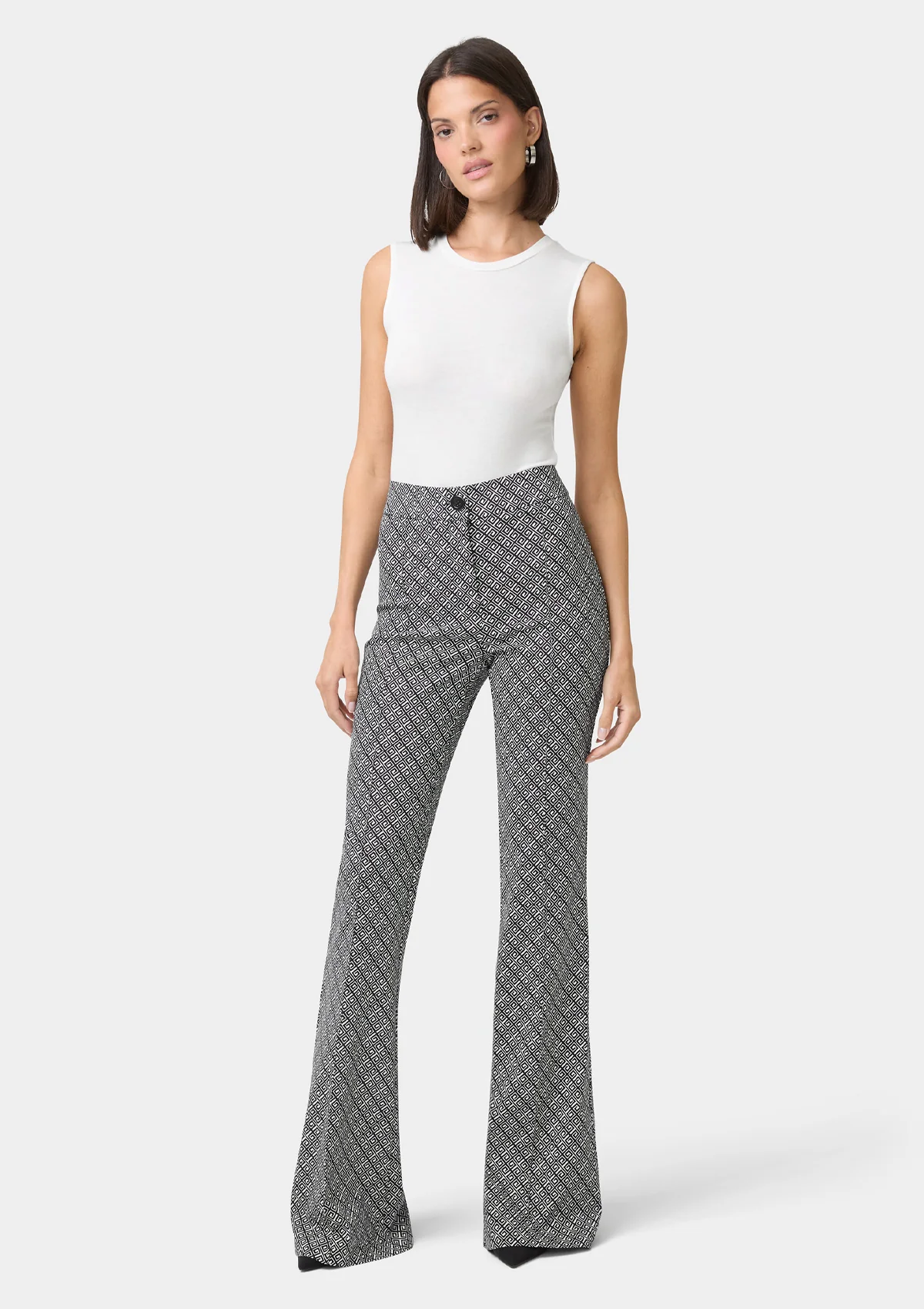 Image of Tall High Waist Flare Dress Pants