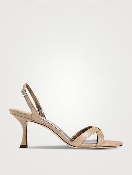 Elsy Shimmer Suede Slingback Sandals