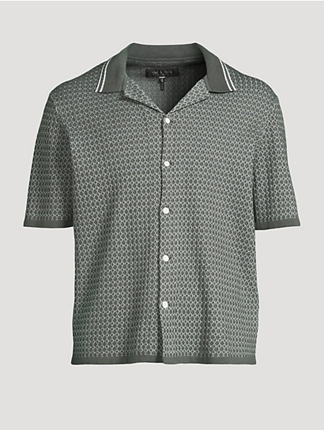 Harvey Cross-Stitch Camp Shirt