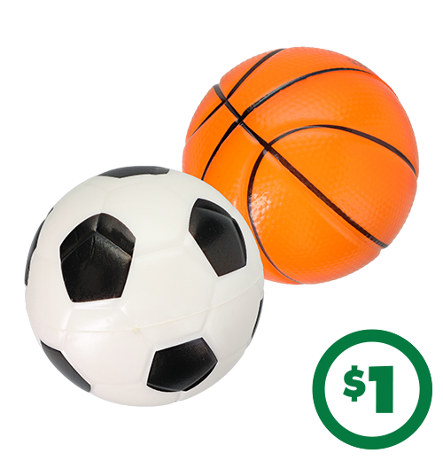 $1 Sports Foam-Rubber Balls, 4.5 in.