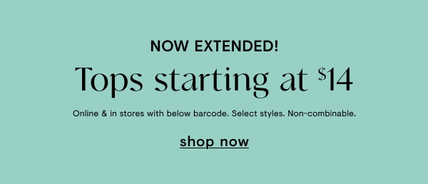 Tops starting at $14