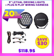 9 Lethal driving lights + Plug N Play Wiring Harness