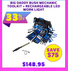 Big Daddy Bush Mechanic Toolkit + Rechargeable LED Work Light