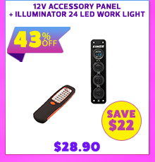 12V Accessory Panel + Illuminator 24 LED Work Light