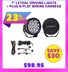 7 Lethal driving lights + Plug N Play Wiring Harness
