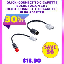Quick-Connect to Cigarette Socket Adapter + Quick-Connect to Cigarette Plug Adapter