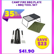 Camp Fire BBQ Plate + BBQ Tool Set