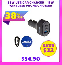85W USB Car Charger + 15W Wireless Phone Charger