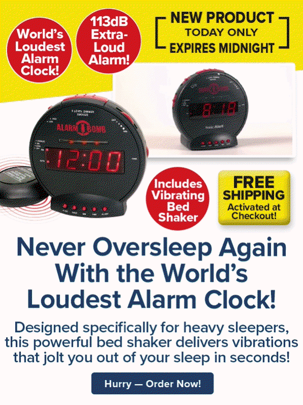 Never Oversleep Again With the World’s Loudest Alarm Clock!