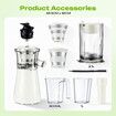 Cold Press Slow Juicer Machine 12cm Large Feed Chute Whole Fruit Masticating Vegetable Processor Easy Clean Juice Extractor Slower Sorbet Maker 200W