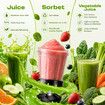 Cold Press Slow Juicer Machine 12cm Large Feed Chute Whole Fruit Masticating Vegetable Processor Easy Clean Juice Extractor Slower Sorbet Maker 200W