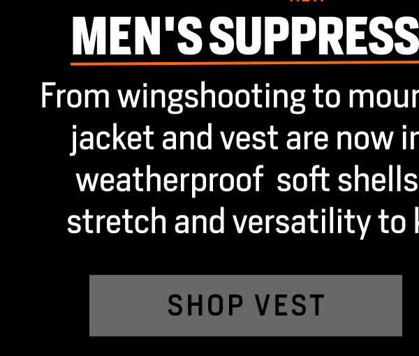 From wingshooting to mountain stalks, the Suppressor Jacket and Vest are now in black.