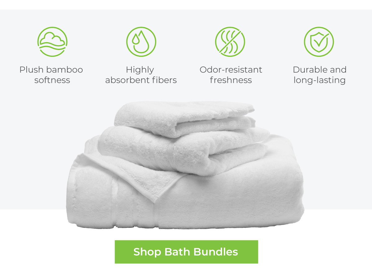 Made from bamboo viscose, they're softer, more absorbent, and naturally breathable - turning your everyday routine into a spa-like experience. SHOP BATH BUNDLES!
