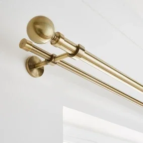 Ashton Double Layer Extendable Metal Curtain Pole