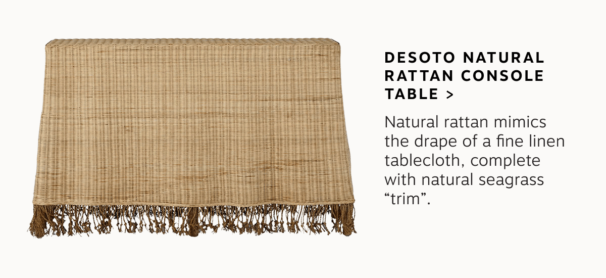 Desoto Natural Rattan Console Table