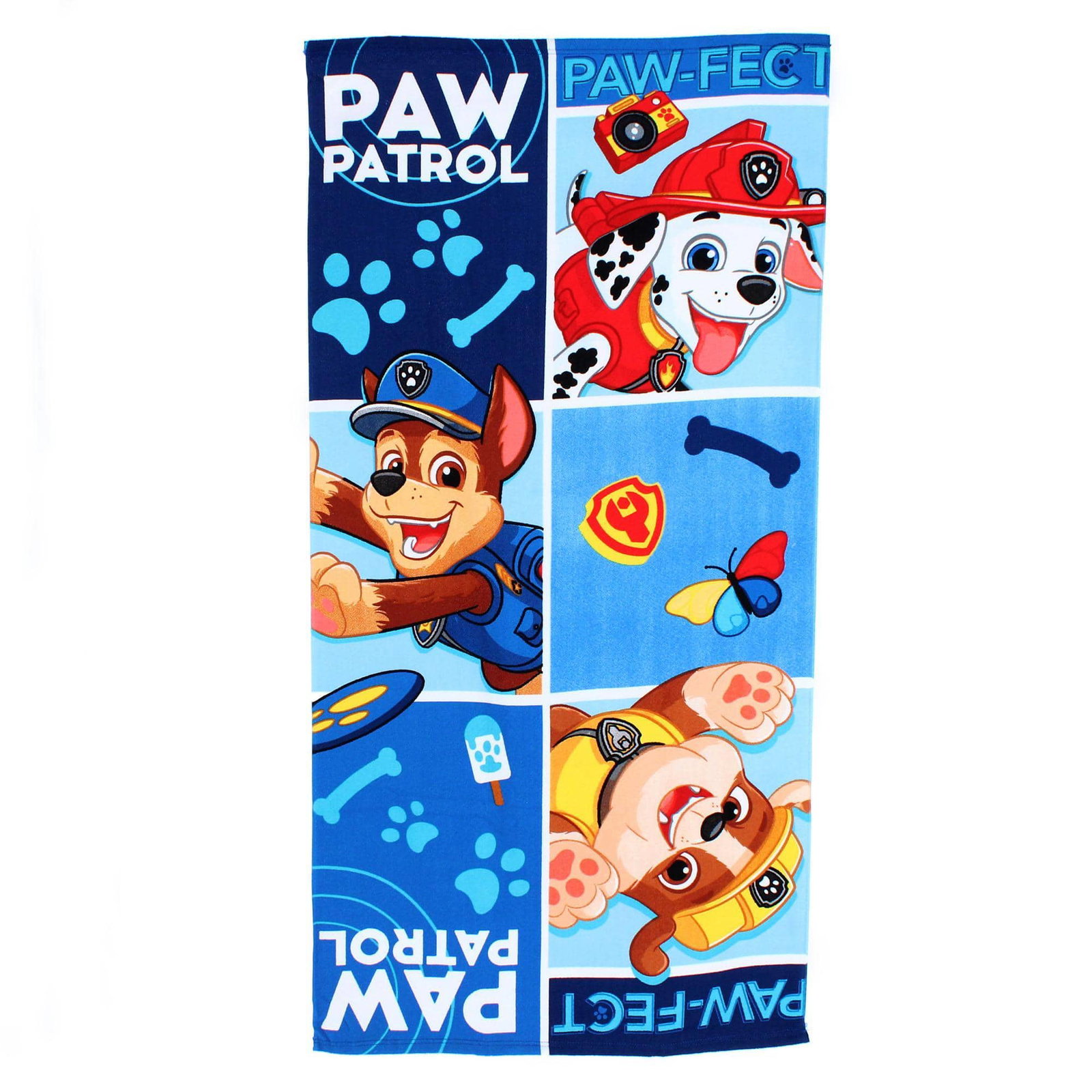 Image of Textiel Trade Kids' Paw Patrol Chase Marshall and Rubble Beach Towel