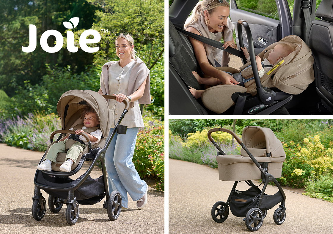 Joie Finiti Flex 3-in-1 Travel System Bundle with i-Level Pro Car Seat and ISOFix Base Sandstone