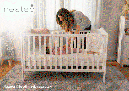 Nested Sorrento Wooden Cot Bed White