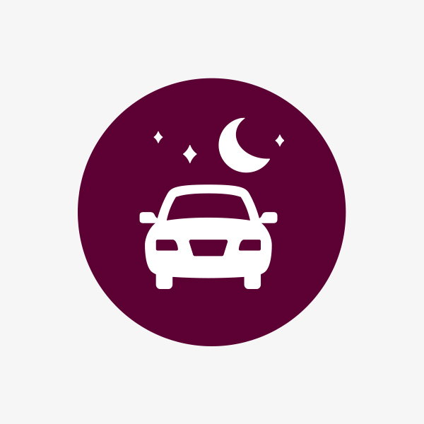 Car under moon light