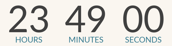countdown timer showing hours, minutes and seconds until 6/26 at 1PM EDT