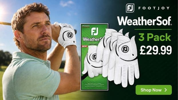 Footjoy Mens 2026 Weathersof Left Hand 3 Pack Leather Performance Golf Glove