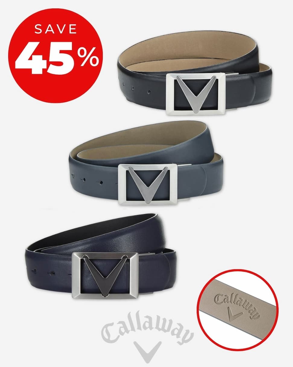 Callaway Golf Mens Cut-To-Fit Signature Buckle Chev Belt II