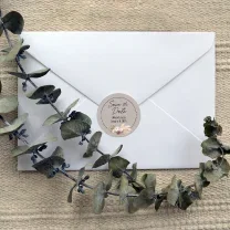 Shop Floral Taupe Save the Date Labels