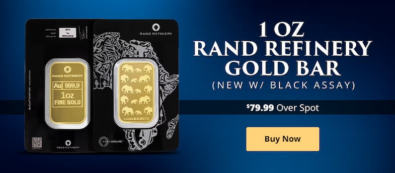 ON SALE: 1 oz Rand Refinery Gold Bar (New w/ Black Assay)