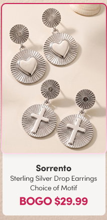 Sorrento | Sterling Silver Motif Drop Earrings  BOGO $29.99 ($39.99 orig)