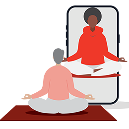 Virtual yoga class