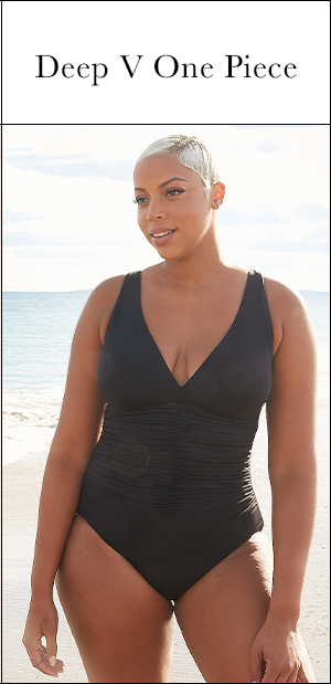 Deep V-neck one piece