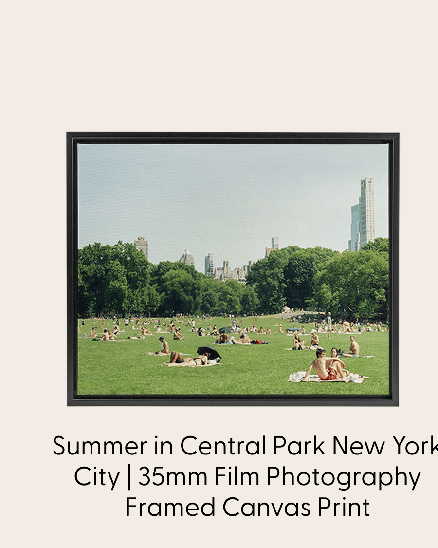 Summer in Central Park New York City | 35mm Film Photography Framed Canvas Print