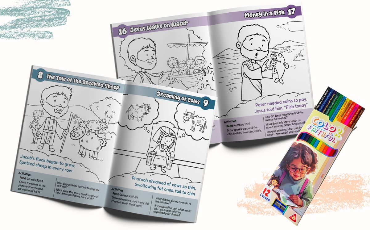 Kids coloring books and pencils