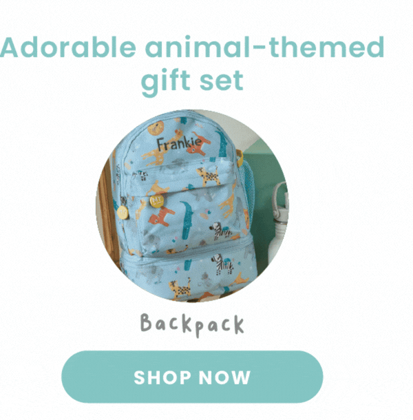 Personalised Safari Backpack, Bottle and Lunchbox Gift Set