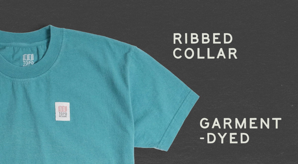 Ribbed Collar. Garment-Dyed.