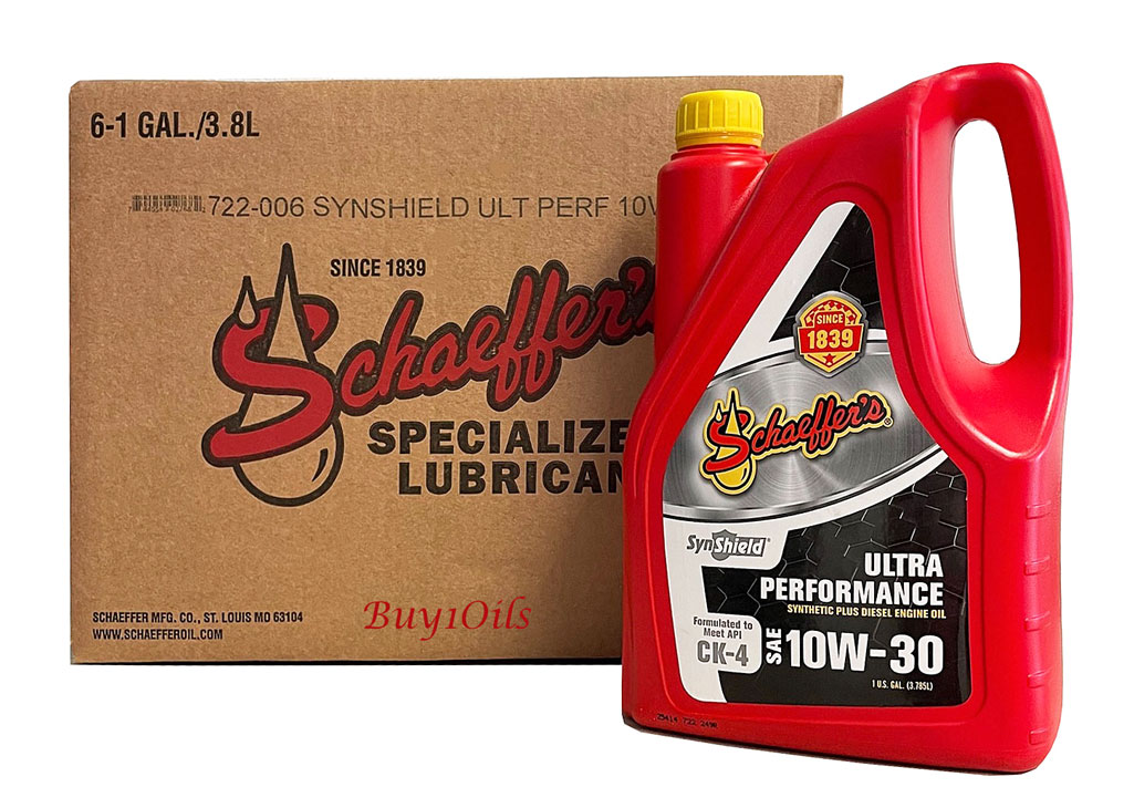 Schaeffer's 722 SynShield® Ultra Performance Diesel Engine Oil SAE 10W-30 CK-4 (6-Gallons)