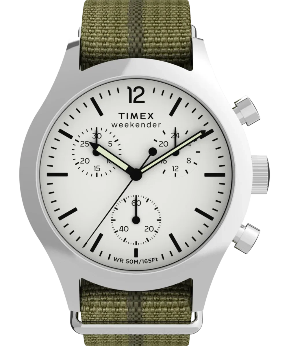 Image of Timex Weekender New England Chronograph 40mm Eco-Conscious Fabric Strap Watch