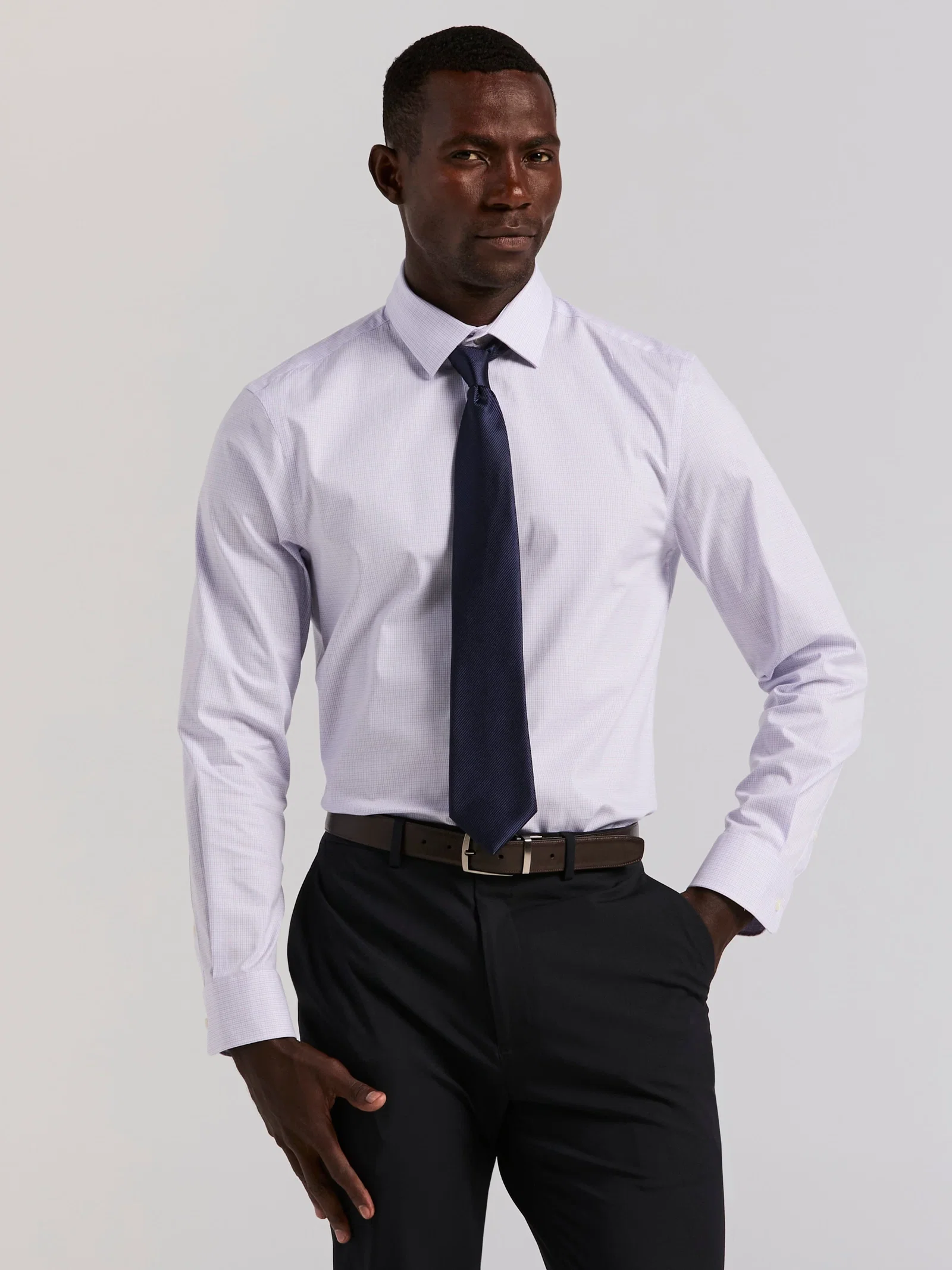 Slim Fit Cotton Stretch Mini Plaid Dress Shirt Slim Fit Cotton Stretch Mini Plaid Dress Shirt
