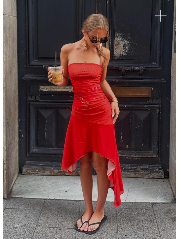 Think About It Midi Dress — Fire Red