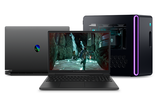 Collage of Alienware Laptops and Desktop