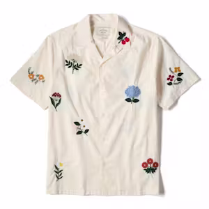 Embroidered Camp Collar Shirt