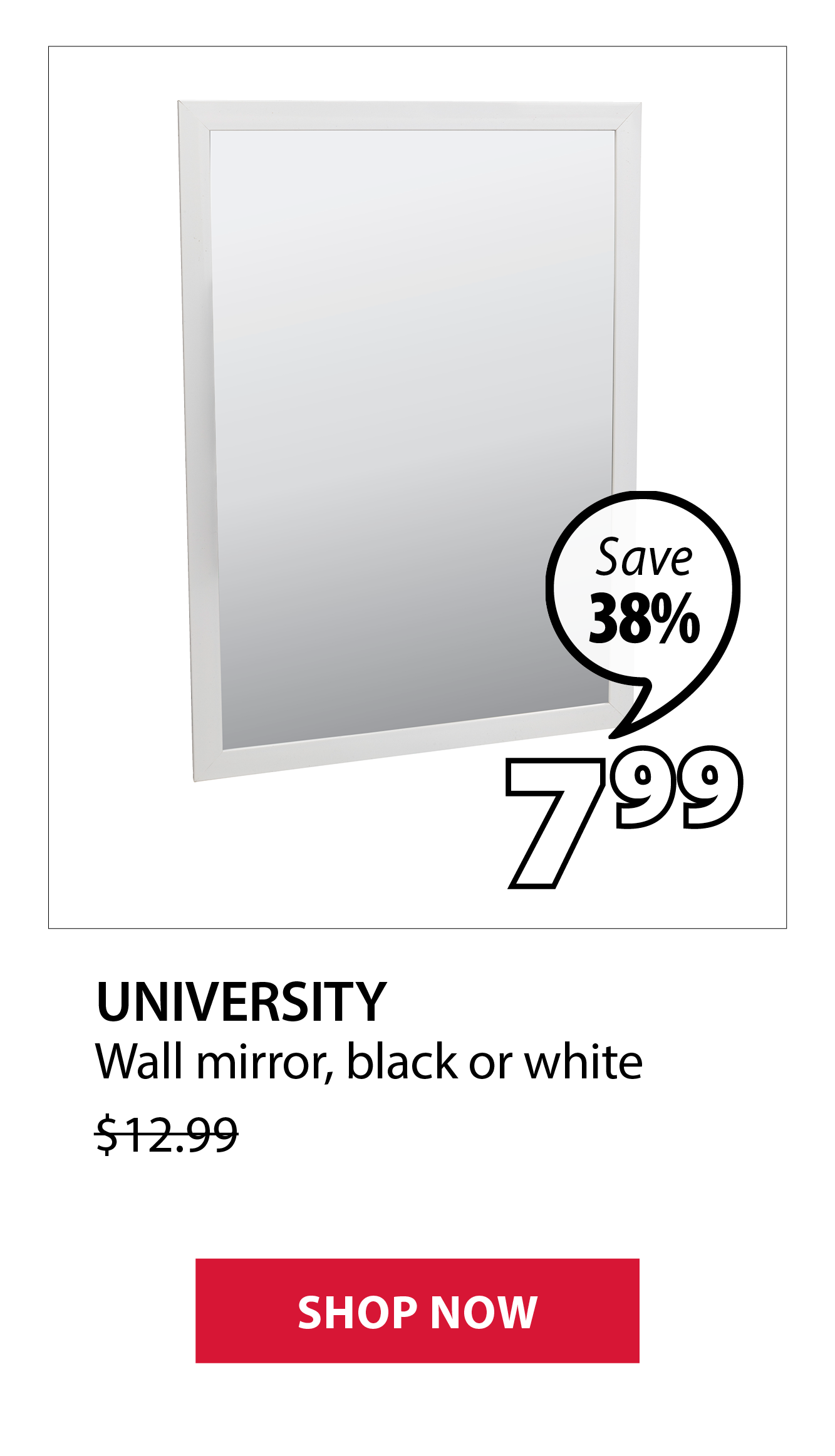 UNIVERSITY Wall mirror | Save 38%