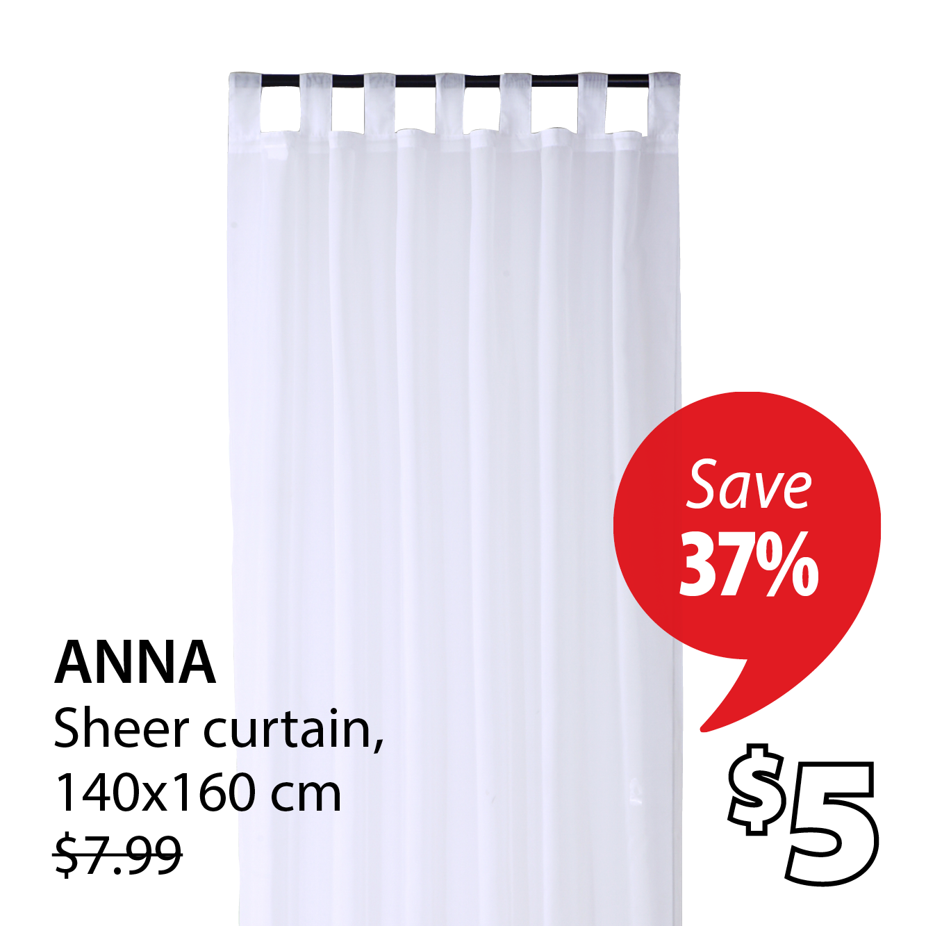 ANNA Sheer curtain | Save 37%