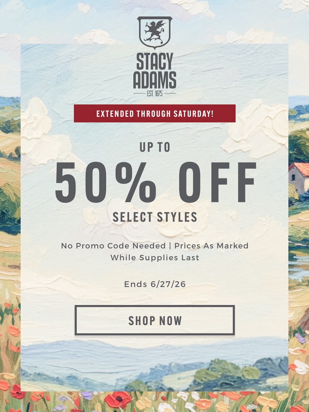 Up to 50% off select styles. No promo code needed. Display images to learn more.