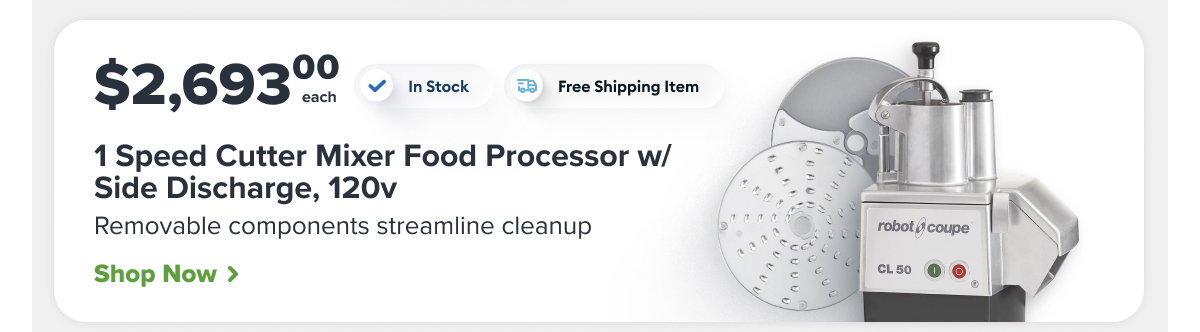 Robot Coupe CL50E 1 Speed Cutter Mixer Food Processor w/ Side Discharge, 120v