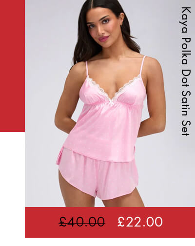 Kaya polka dot satin short cami set