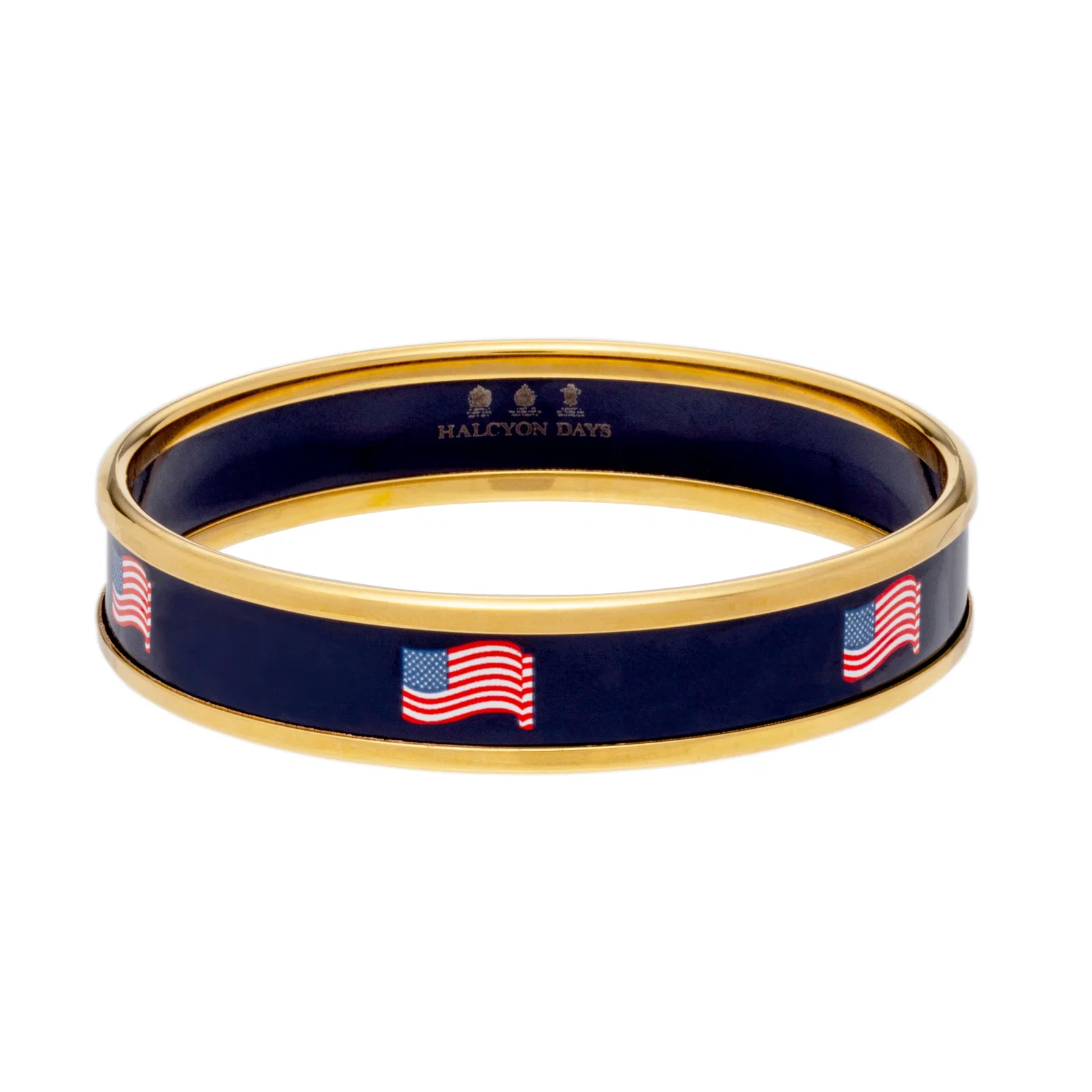 Image of The Stars & Stripes Enamel Bangle in Navy & Gold