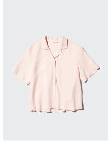 product5women0linen0blend0open0collar0short0sleeve0shirt